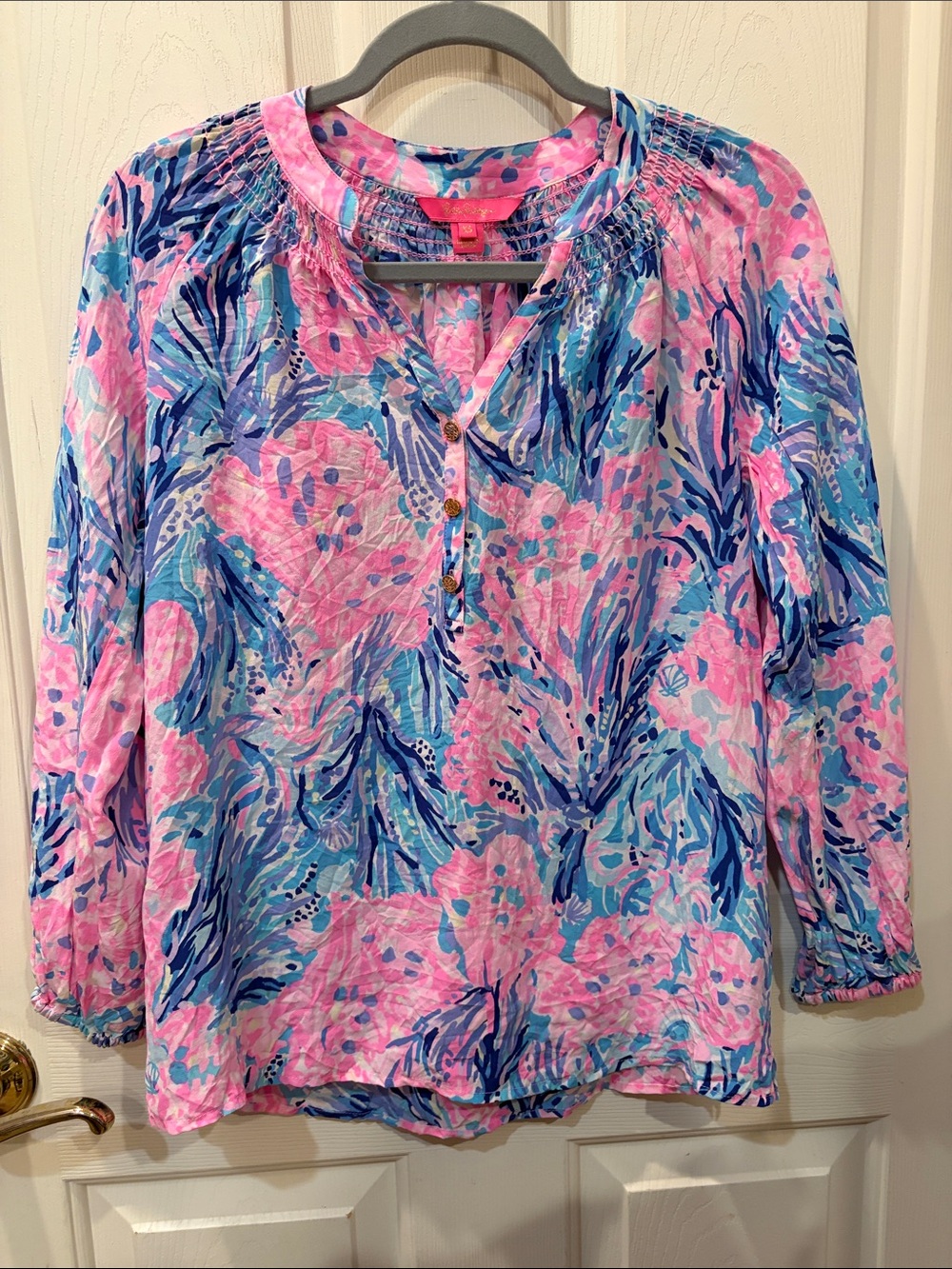 Lilly Pulitzer Elsa Top Blue Pink XS